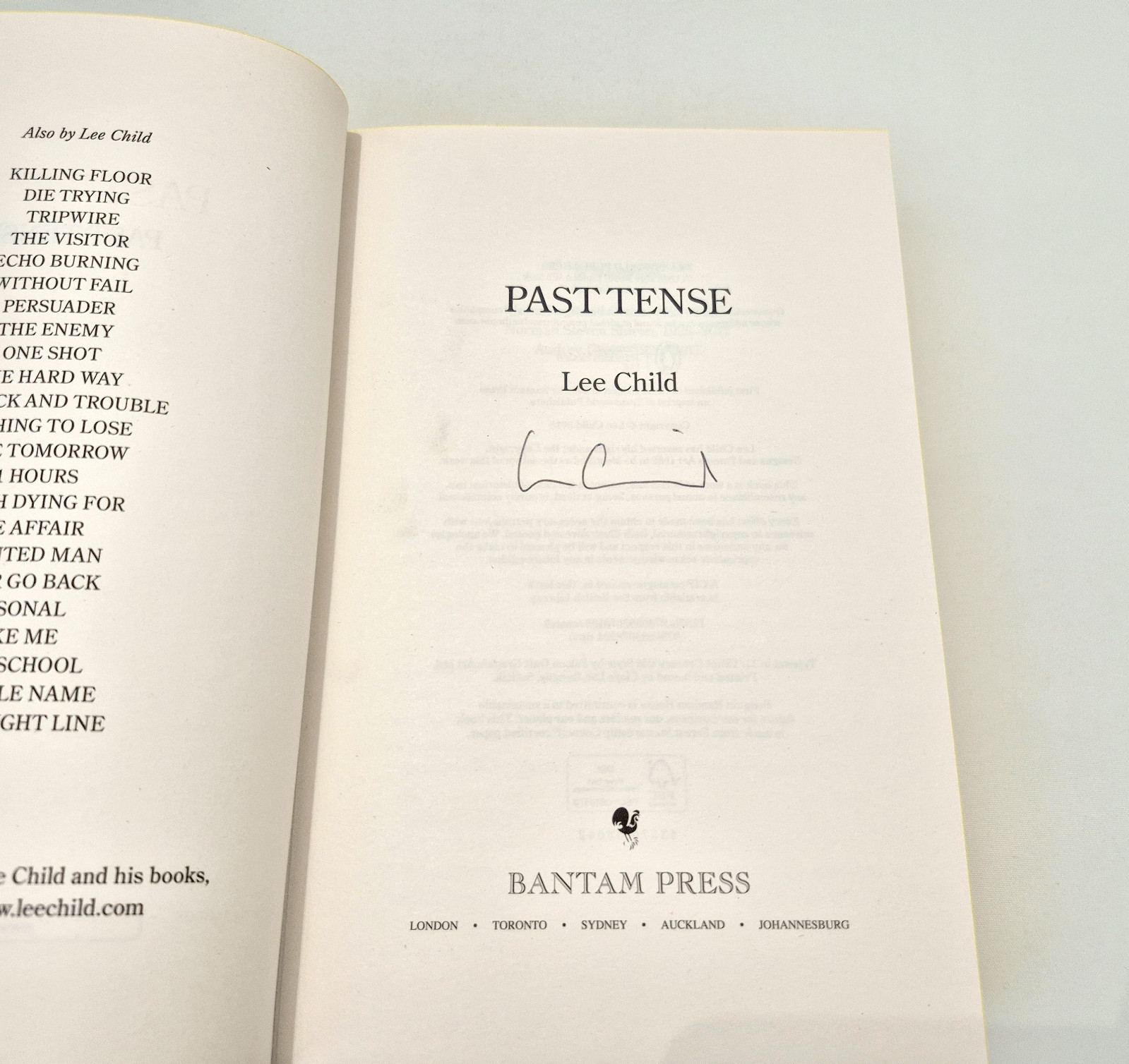 Past Tense – SIGNED – Lee Child – 1st LTD edition / 1st imp – Superb cond