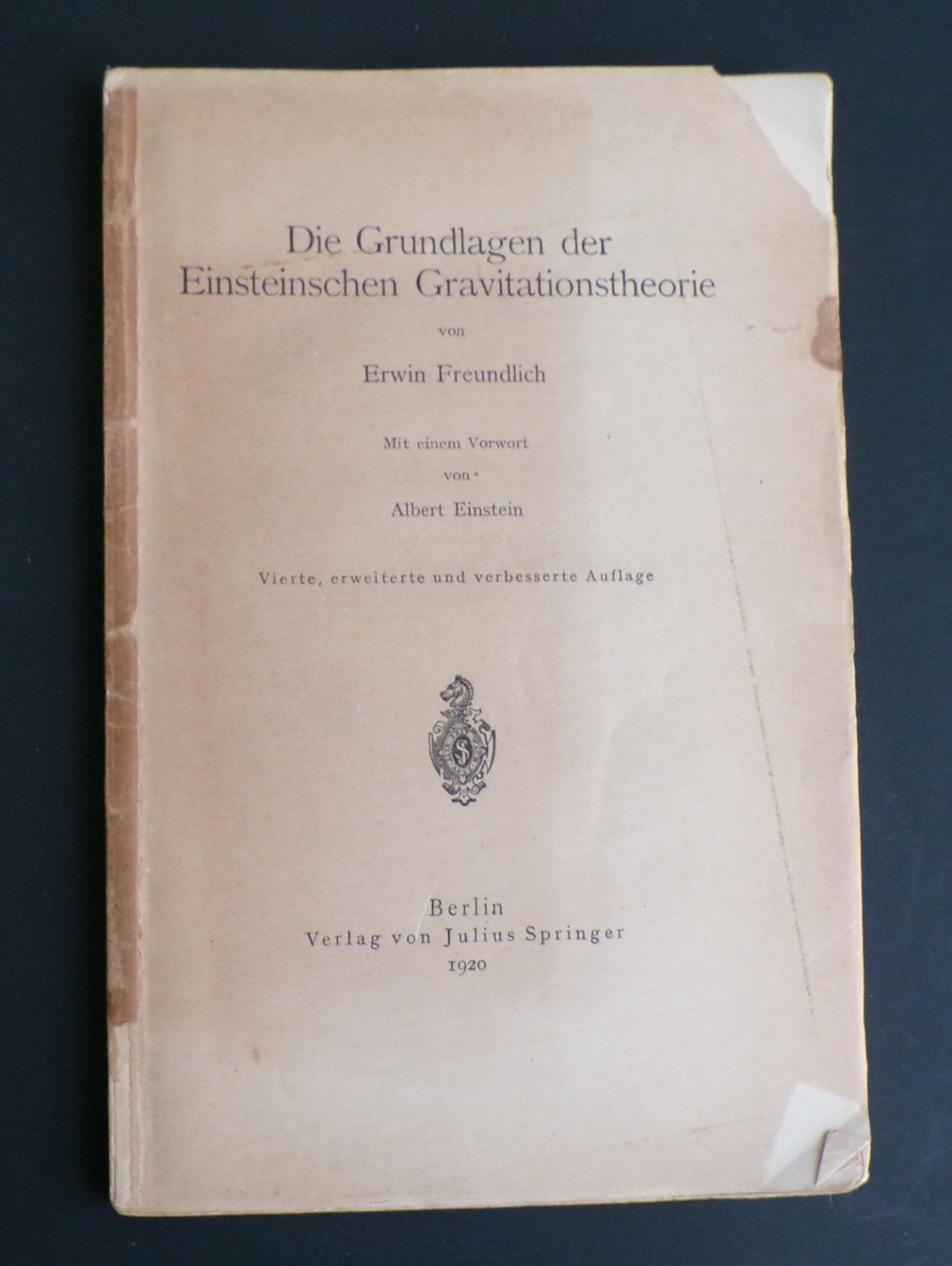 Rare 1920 Erwin Freundlich Proof of Einstein Theory of Gravity historic doc Fair