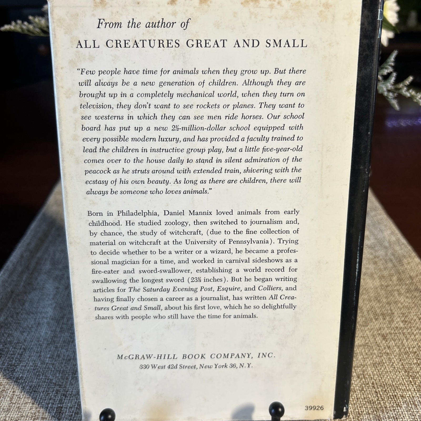All Creatures Great and Small:Daniel P. Mannix,1963 McGraw-Hill,Veterinaria 1st