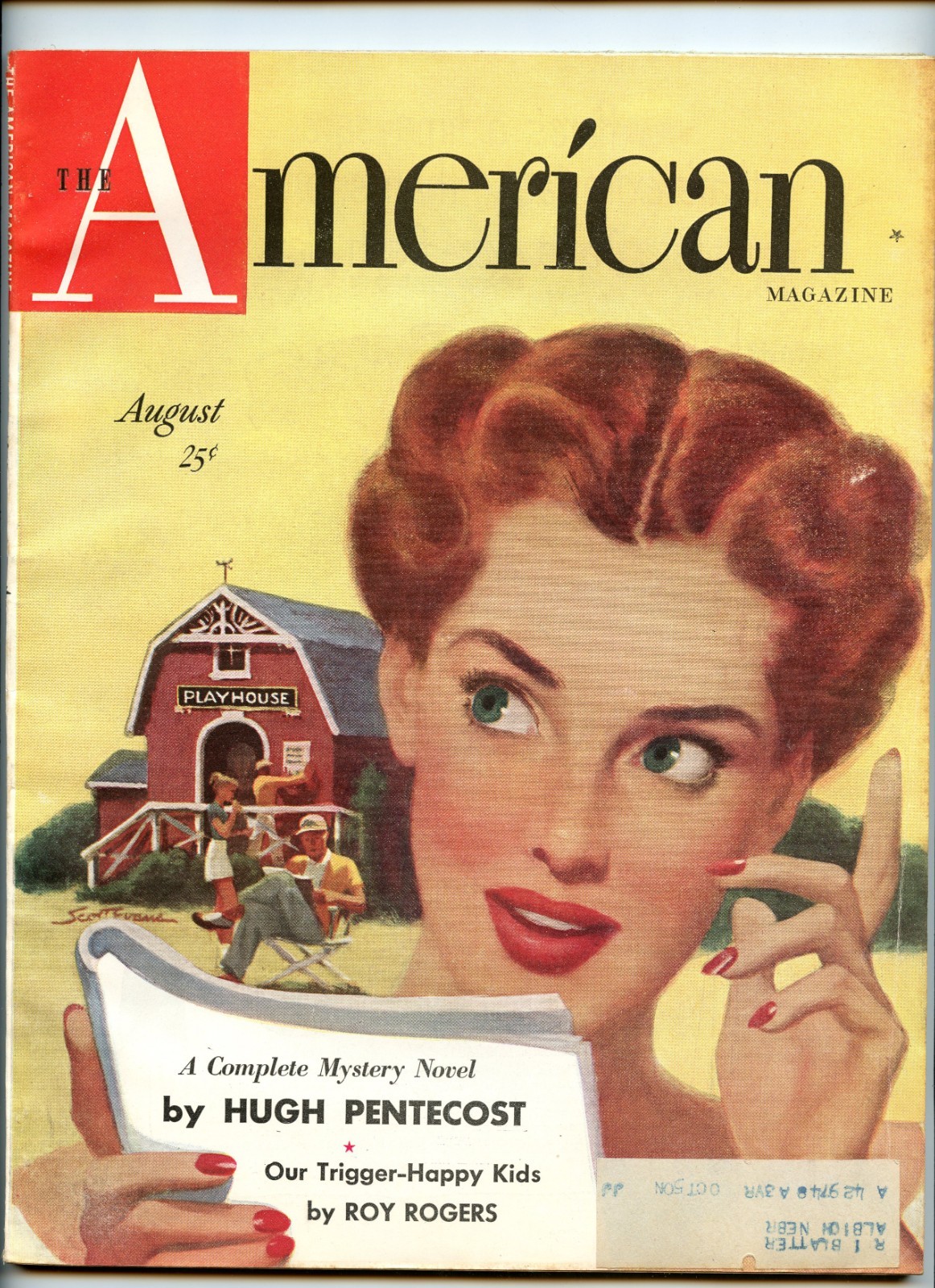 The American Magazine ~ August 1949 ~ Scott Evans Art Cover ~ VG