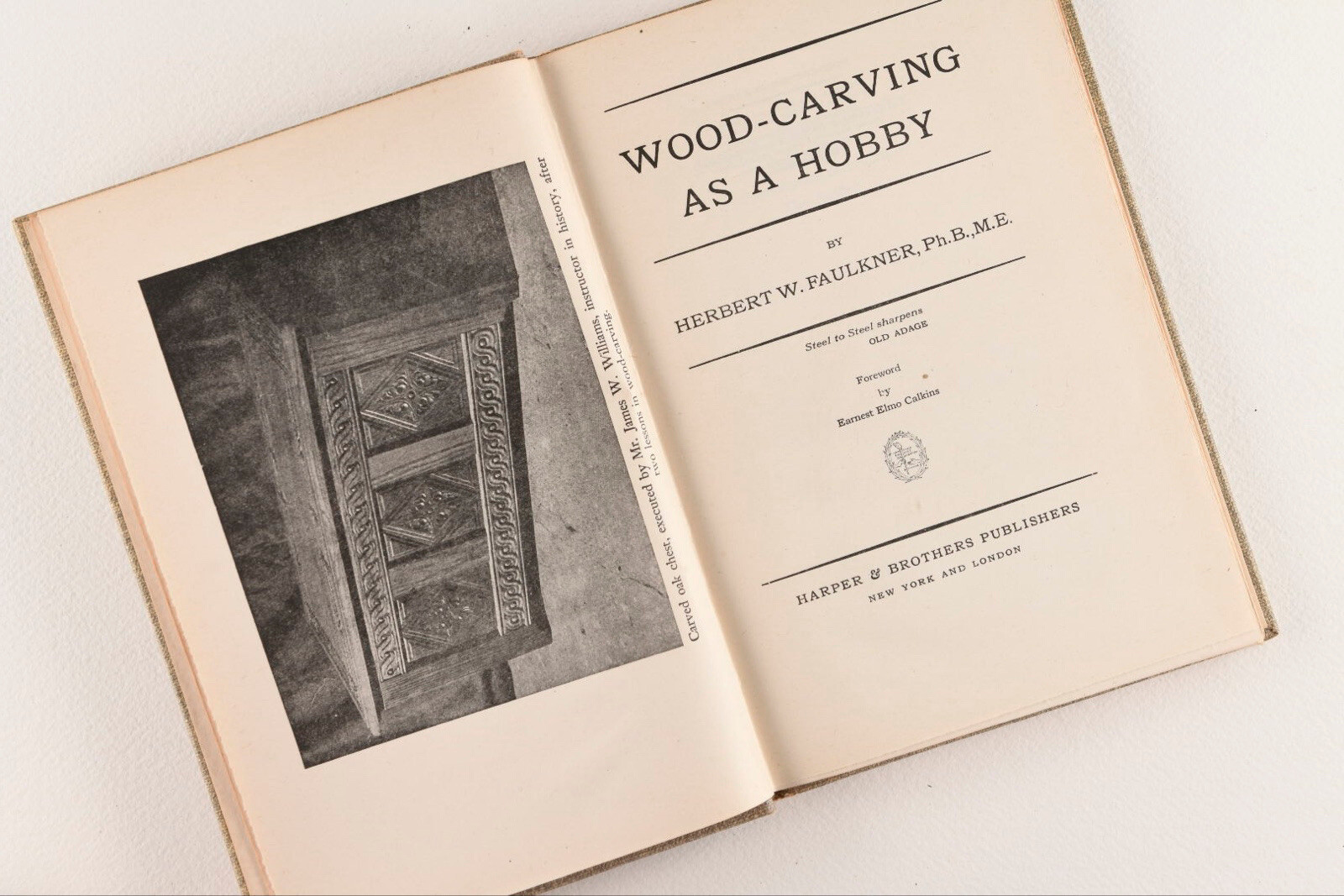 “WOOD-CARVING AS A HOBBY” By Herbert W. Faulkner HC /DJ 1934 1st Edition