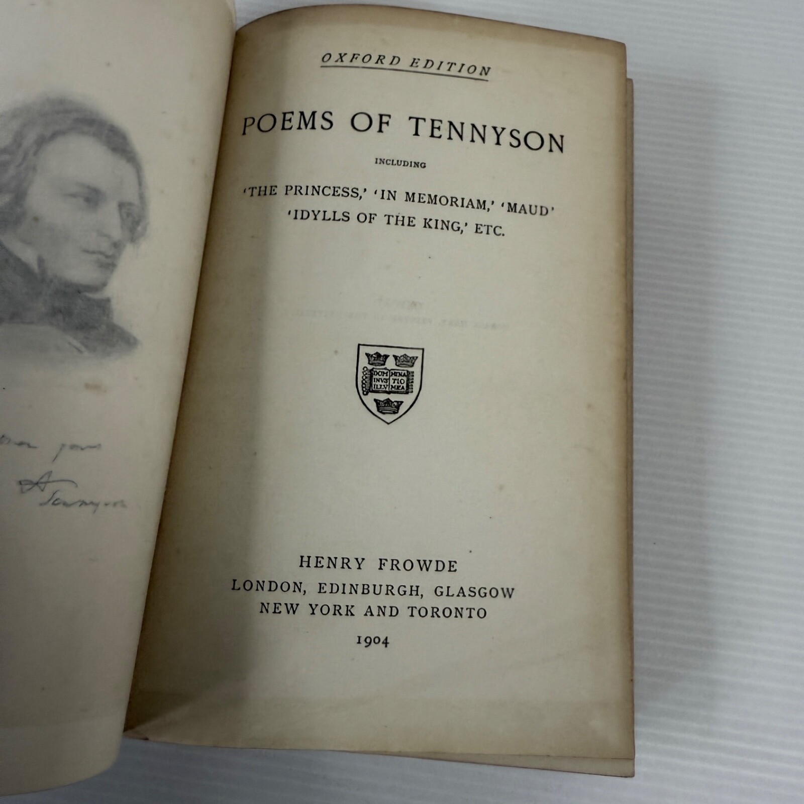 Poems Of Tennyson Oxford Ed. 1904 Henry Frowde Antique Hardcover Poetry Book