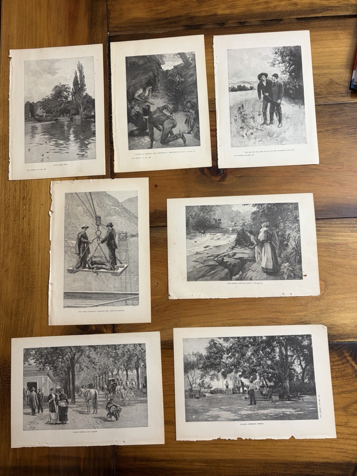 Lot Of (7) Vintage Magazine Prints From 1901, 6×9”, Beautiful Detail