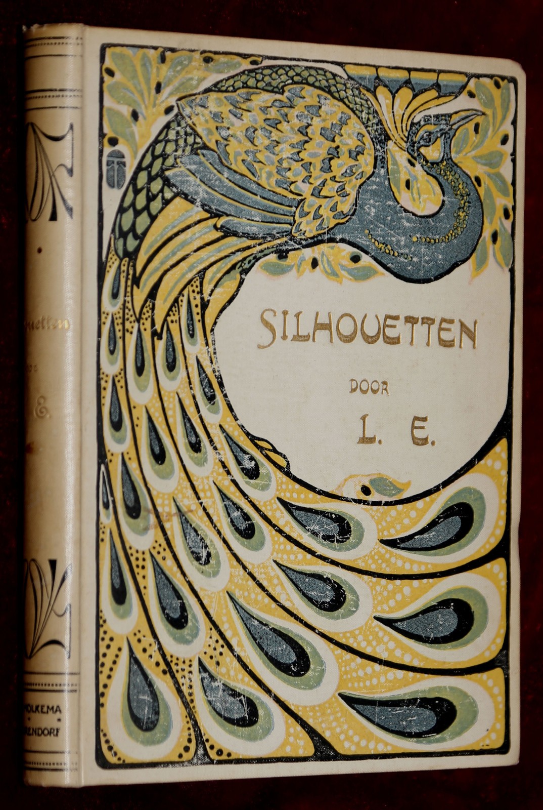 EXRare 1907 FAMOUS ART NOUVEAU PEACOCK POSTER BINDING ALBERT TURBAYNE COLOR