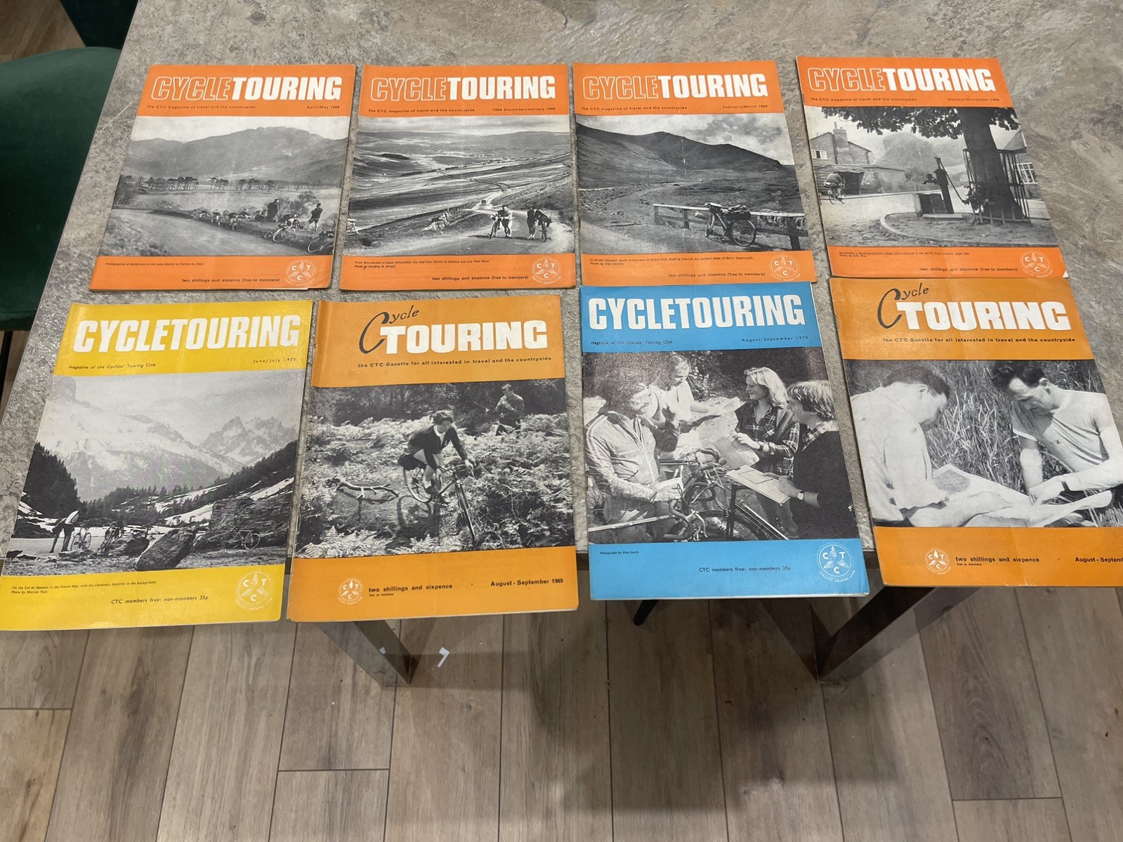 CTC GAZETTE -CYCLISTS TOURING CLUB MAGAZINES x 8 from the 20th Century.