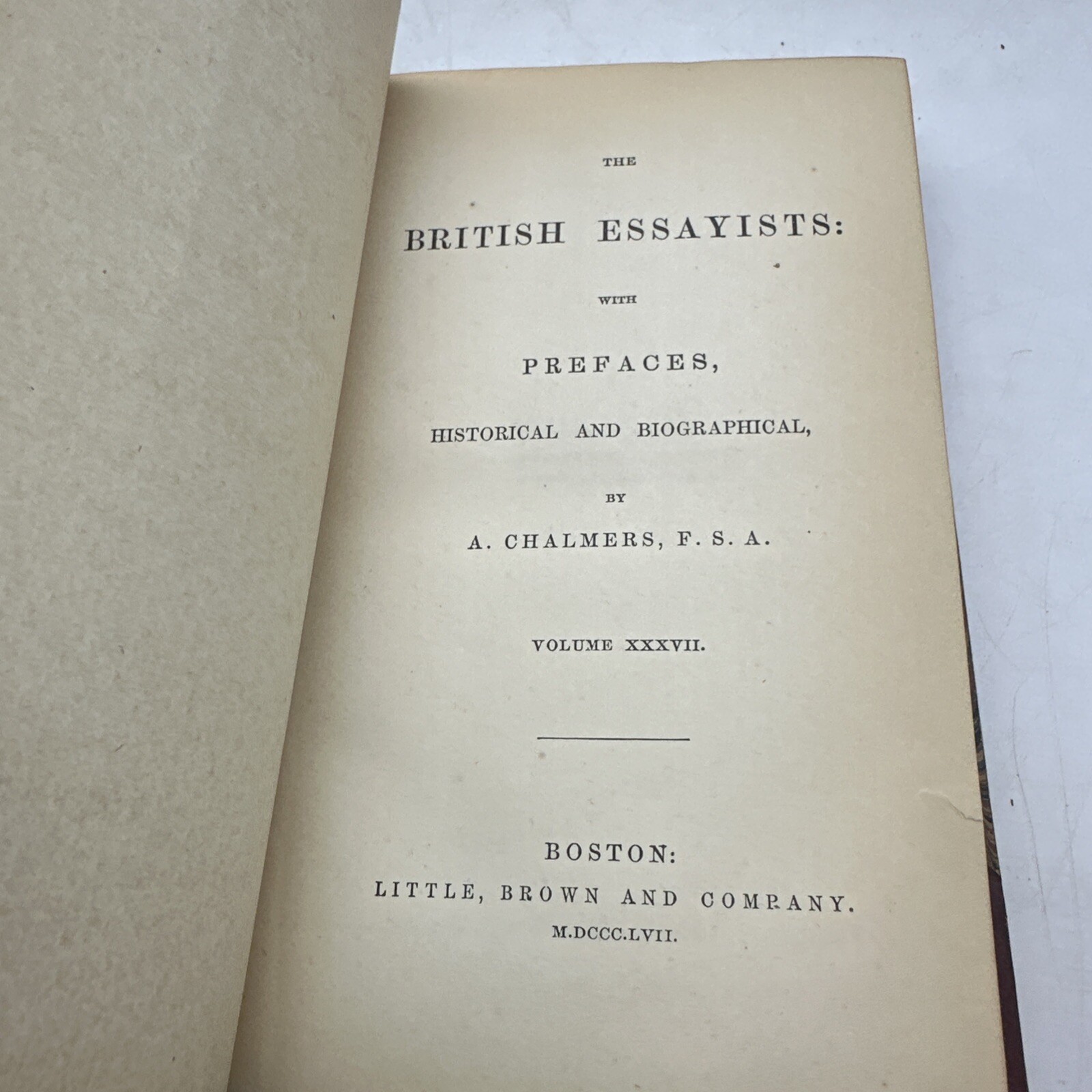 The British Essayists A Chalmers 3 Vol Set 1856 Antique Literary Works (13-5)