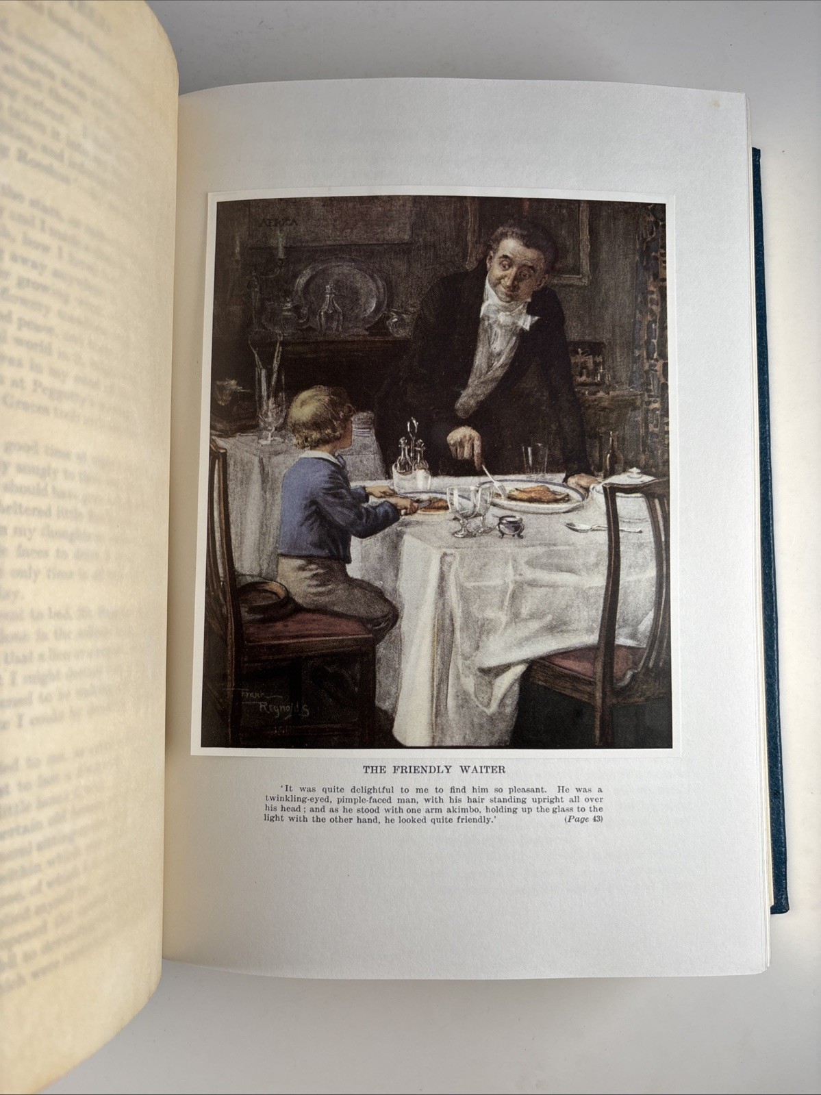 David Copperfield LEATHER Charles Dickens illust. Frank Reynolds blue limited