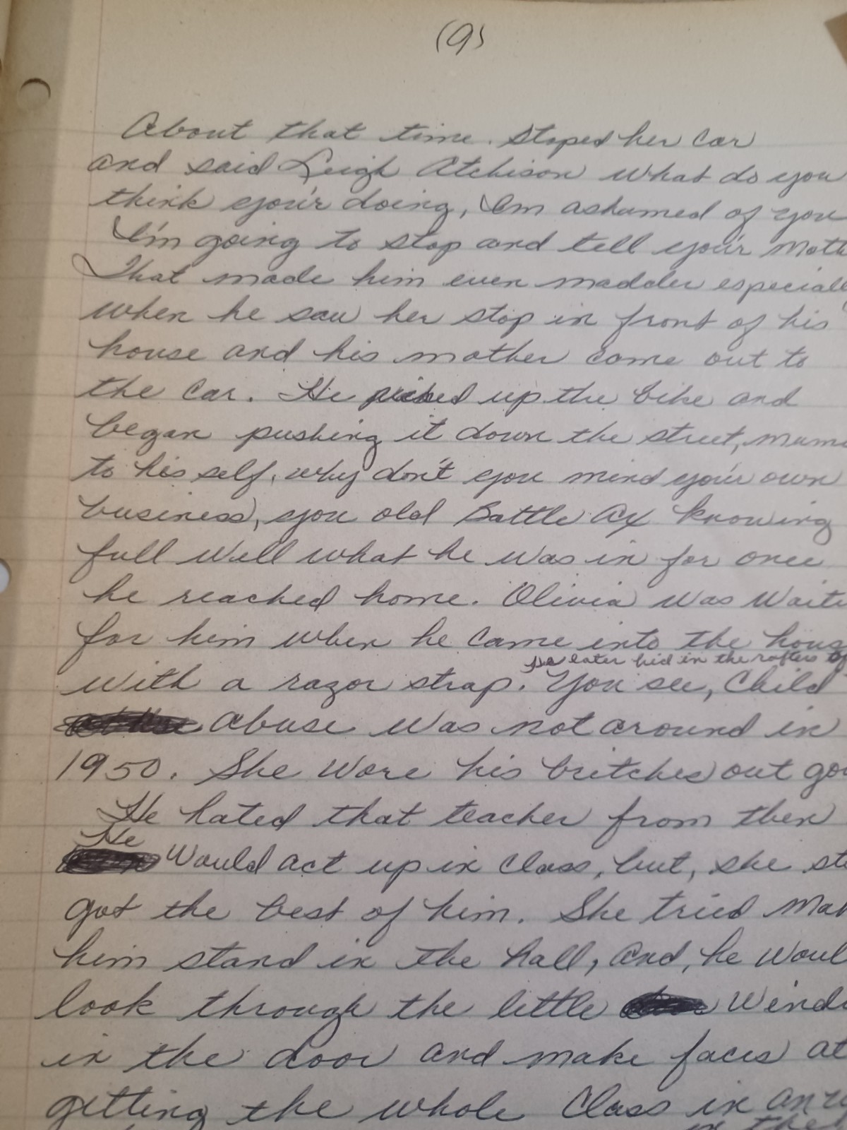 19 Page Manuscript, Memoir / Story of a poor Georgia family, Atchison, 1980s