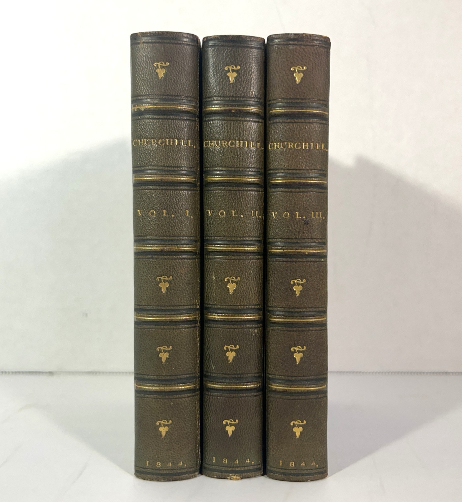 Set of 3 Poetical Works of Charles Churchill 1844 Aldine Ed of British Poets