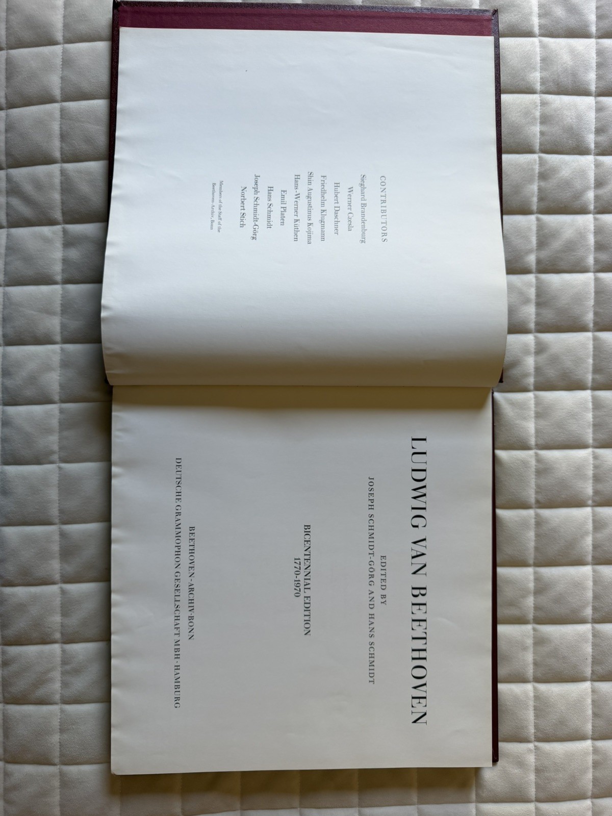 Ludwig Van Beethoven Bicentennial Edition 1770 1970 Hardcover
