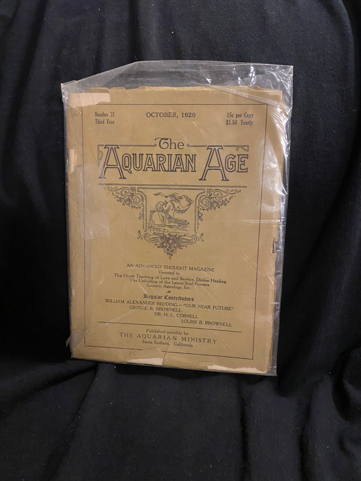 THE AQUARIAN AGE Louise B Brownell OCTOBER 1920 Aquarian Ministry Rare