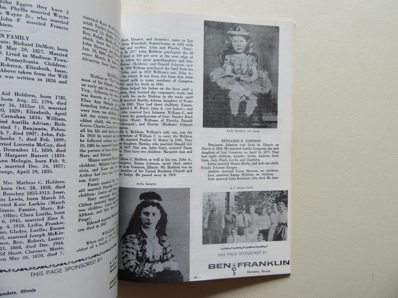 Compton Illinois Centennial 1875-1975 – The Centennial Book Committee, 1975 Fine