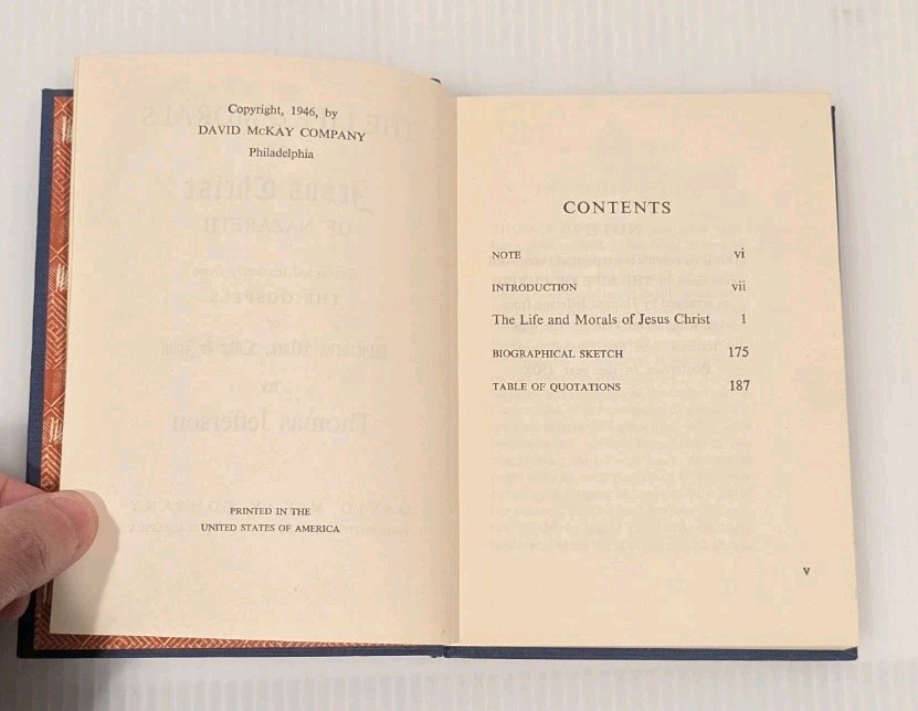 The Jefferson Bible by Thomas Jefferson | 1946 1st David McKay Hardcover