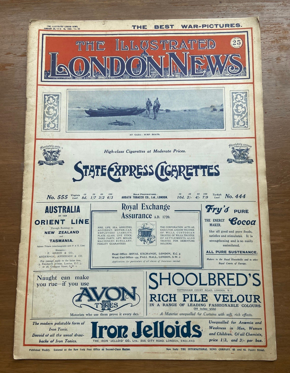 1918 Lot Of 4 JAN FEB MARCH THE ILLUSTRATED LONDON NEWS MAGAZINE