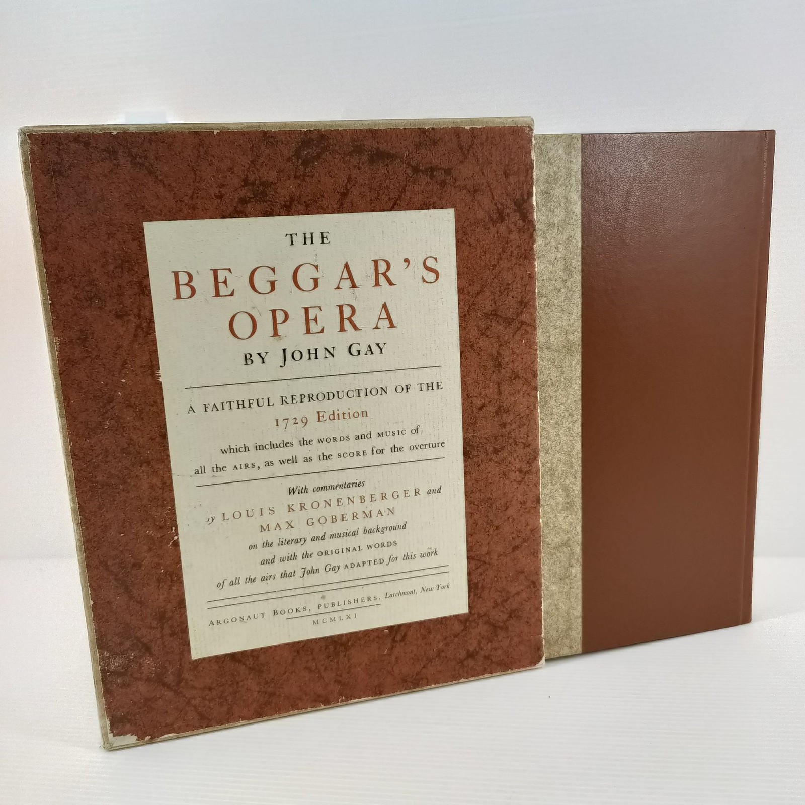 The Beggars Opera John Gay 1961 Facsimile 1729 Ed Slipcase Argonaut Books