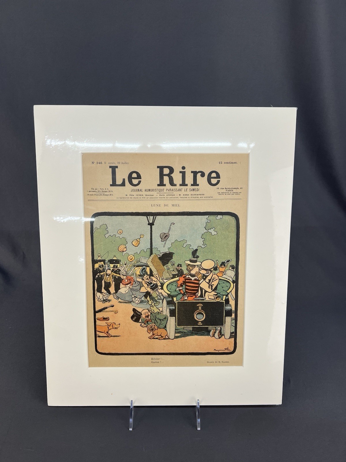 Le Rire Magazine Cover- 22 July 1899- No. 246 Matted Poster Art Nouveau