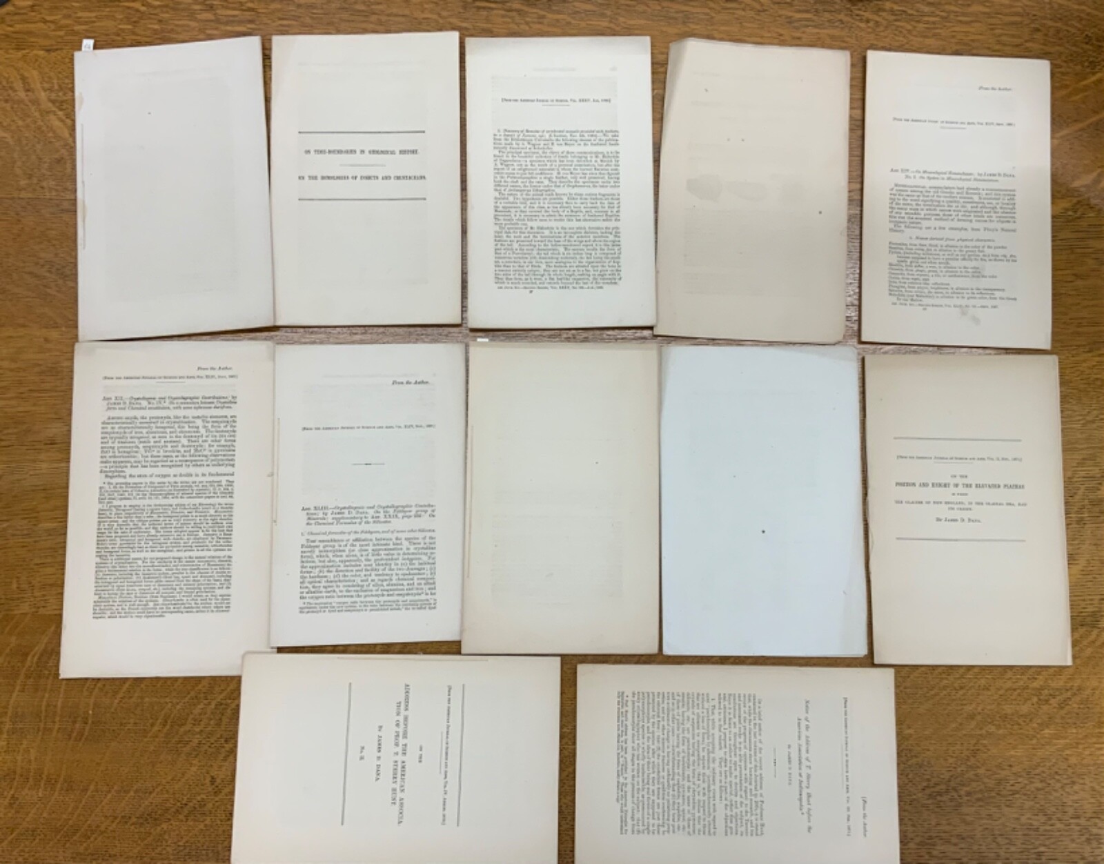 1856-1872 James D. Dana, Twelve Item Set – Articles on Geology/Natural Sciences