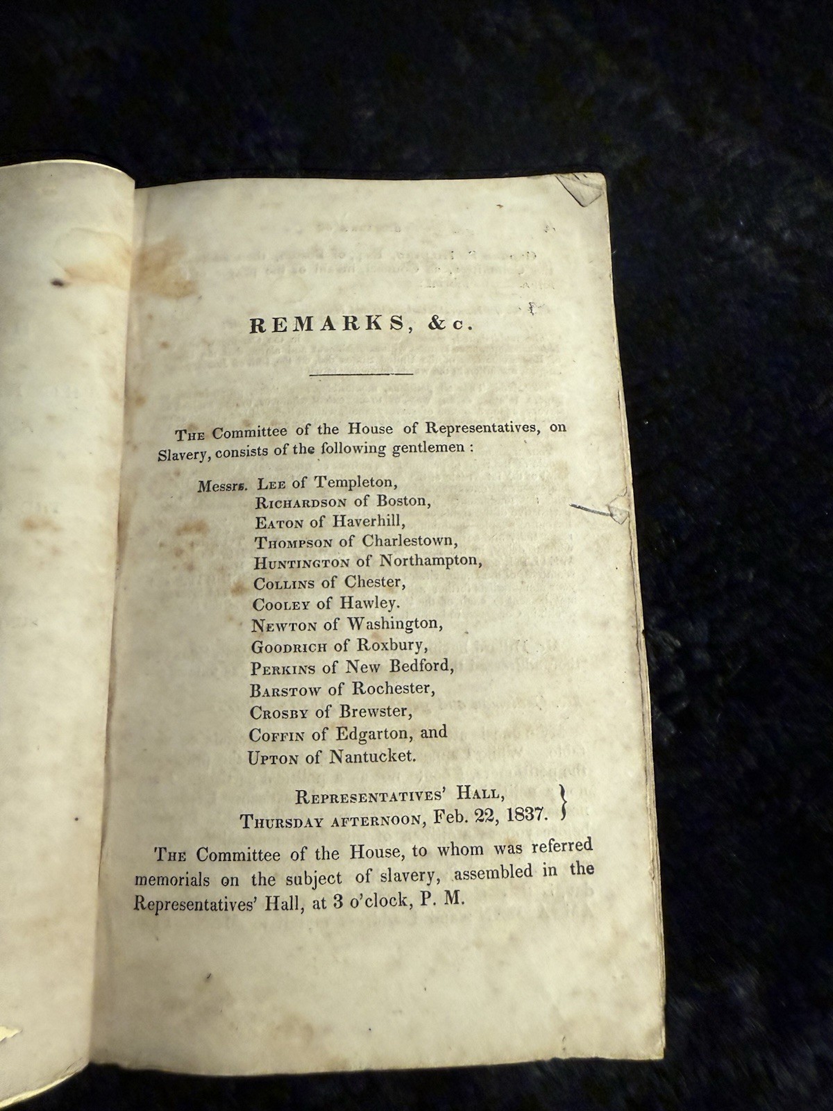 1837 (original) Slavery Remarcks by Henry B Stanton Abolitionist Library #2