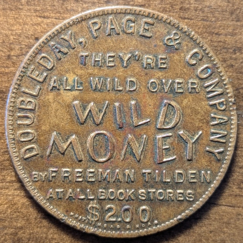 Garden City, New York Wild Money Freeman Tilden Book Good Luck Swastika Token