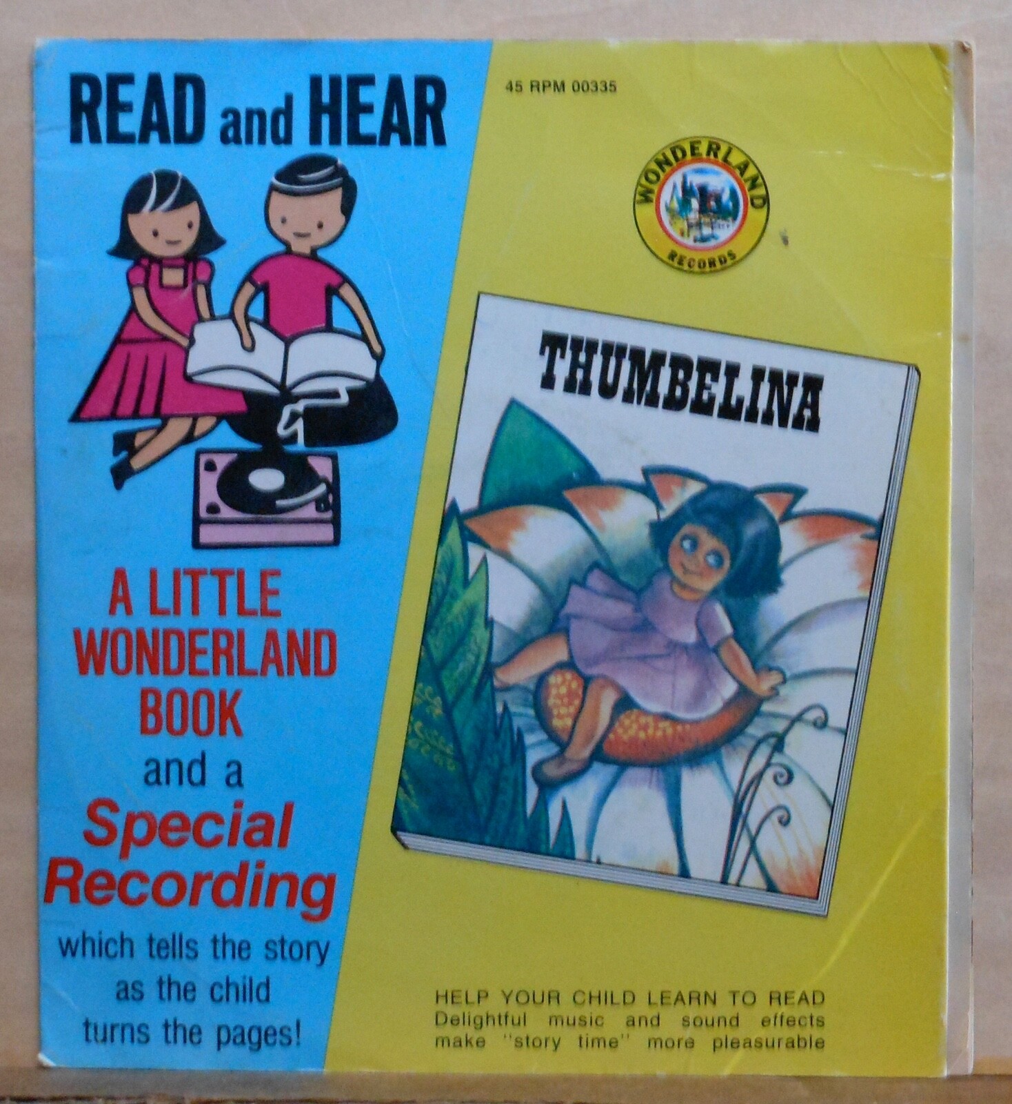 Wonderland Book & Record – Hans Christian Andersen Thumbelina 1975 book & record