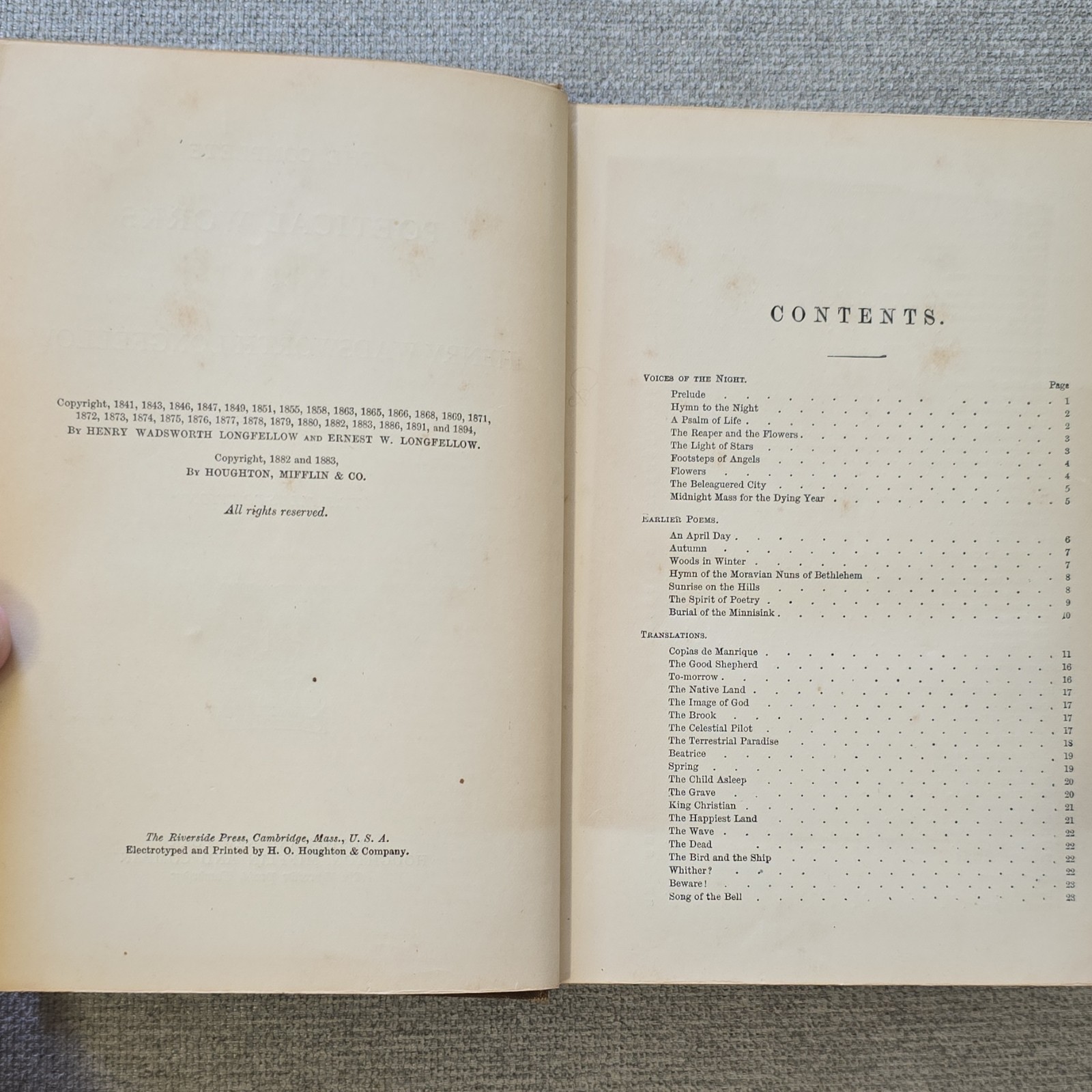Henry Wadsworth Longfellow Complete Poetical Works Household Ed 1879 HC Illus