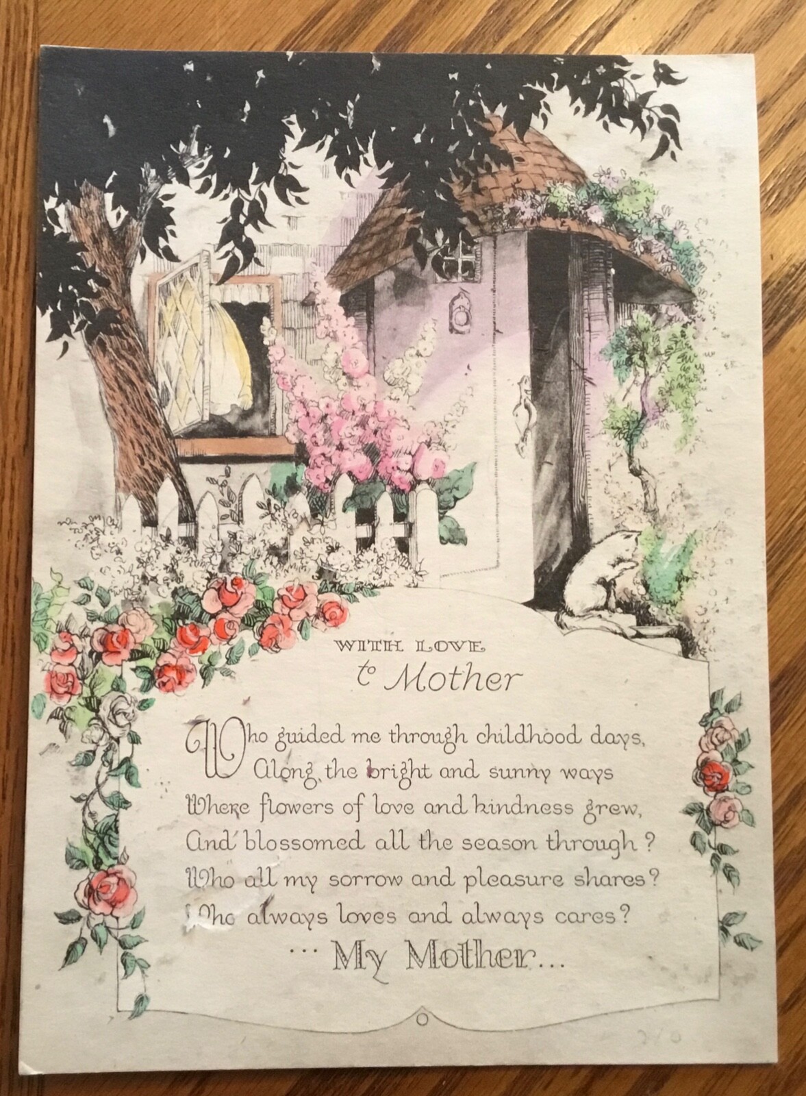 Rare VG 1920s Volland Salesman Mother’s Day 6.5 X 9 inch Greeting Card #4