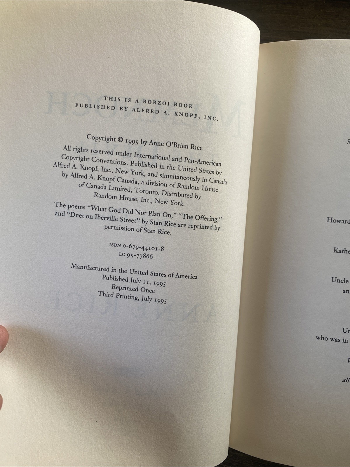 Anne Rice Signed Memnoch The Devil 1st ed,3rd print Rare Bookplate
