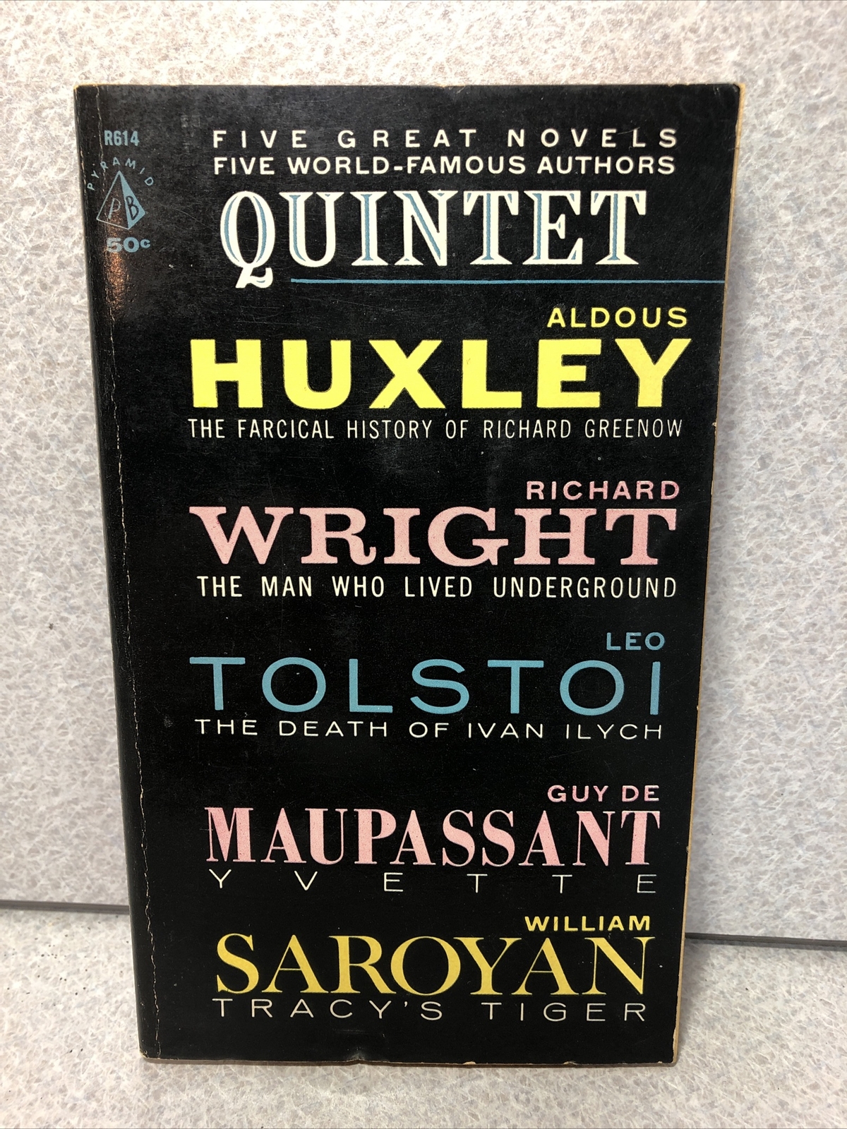 [Unread] QUINTET Five Great Novels, Five Famous Authors Various 1961 Pyramid PB