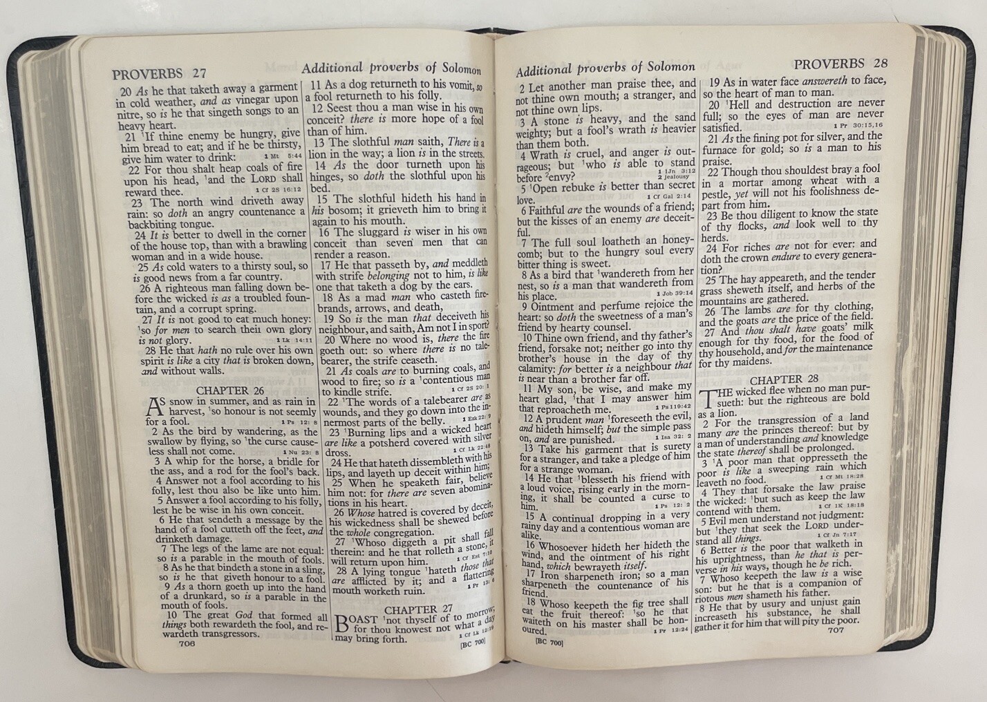 Holman Verse Reference Jewel Edition Bible KJV Black Bonded Leather Vintage