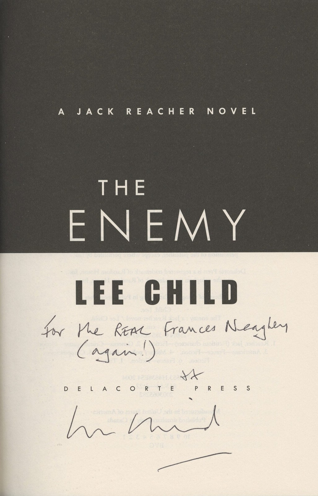 Lee Child THE ENEMY First Edition signed by the author 2004 #169269