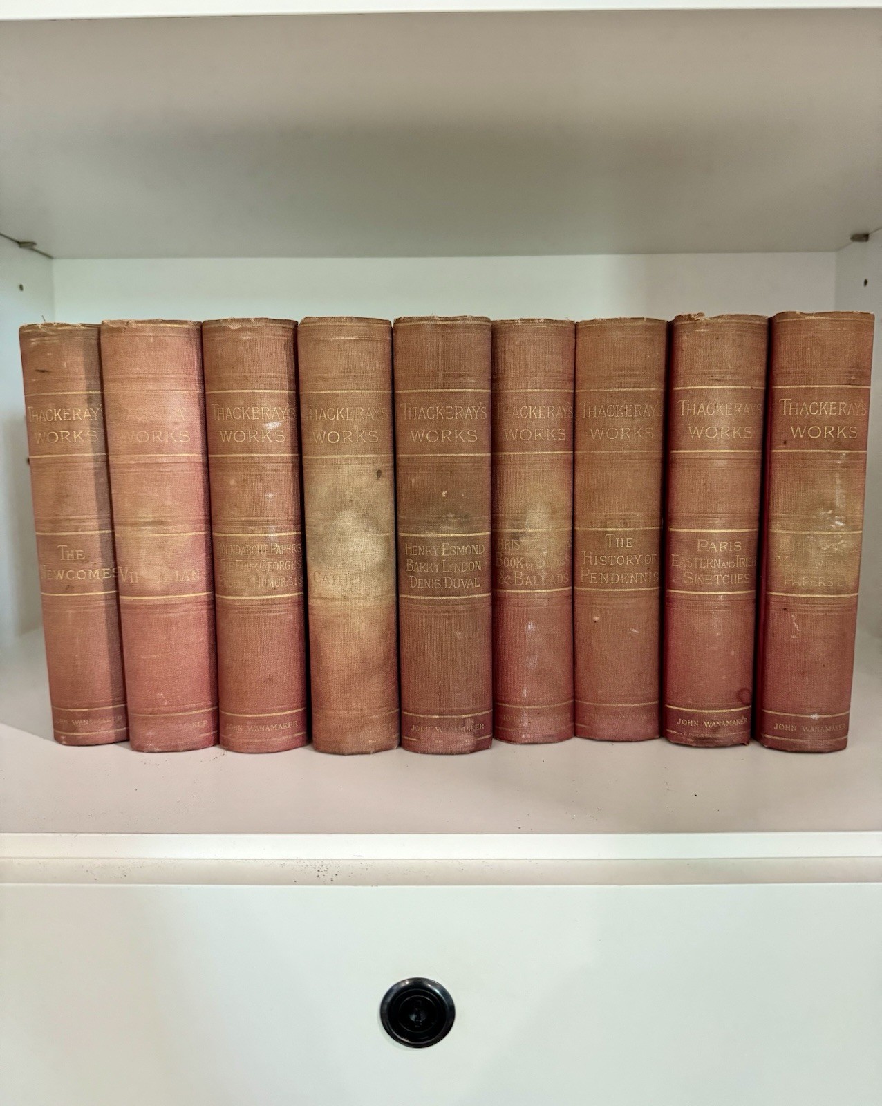Thackeray’s Works Antique Book Set of 9 Volumes John Wanamaker New York 1900s