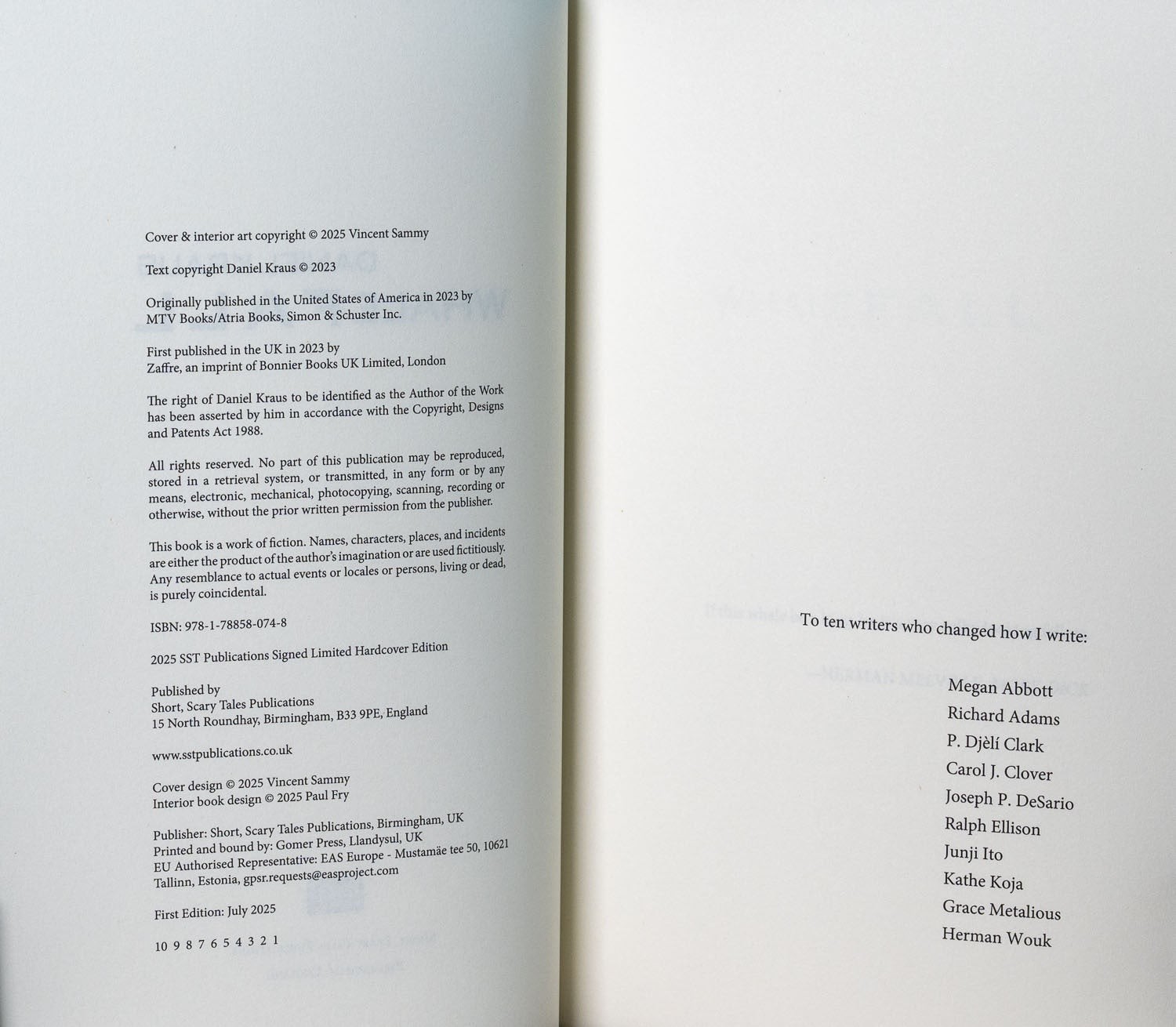 Daniel Kraus / Whalefall Signed 1st Edition 2025