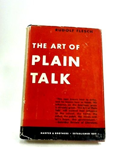 ART OF PLAIN TALK By Rudolf Flesch – Hardcover *Excellent Condition*