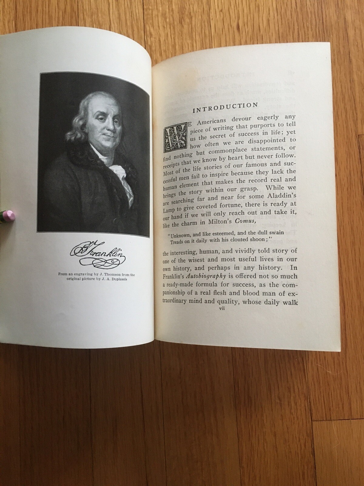 Benjamin Franklin’s Autobiography ~ William Lyon Phelps Copy Signed by R. Holt