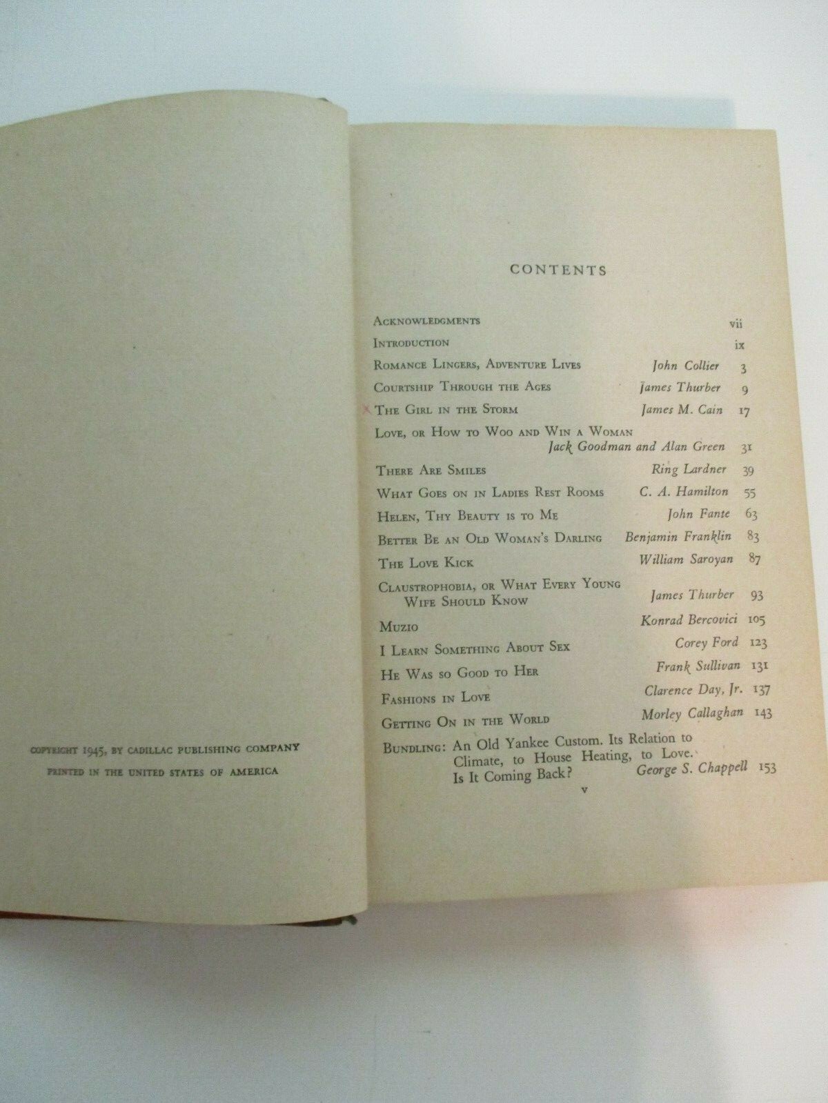 Vintage Hardback Book Stories Essays Tales for Males 1945 Ed Fitzgerald