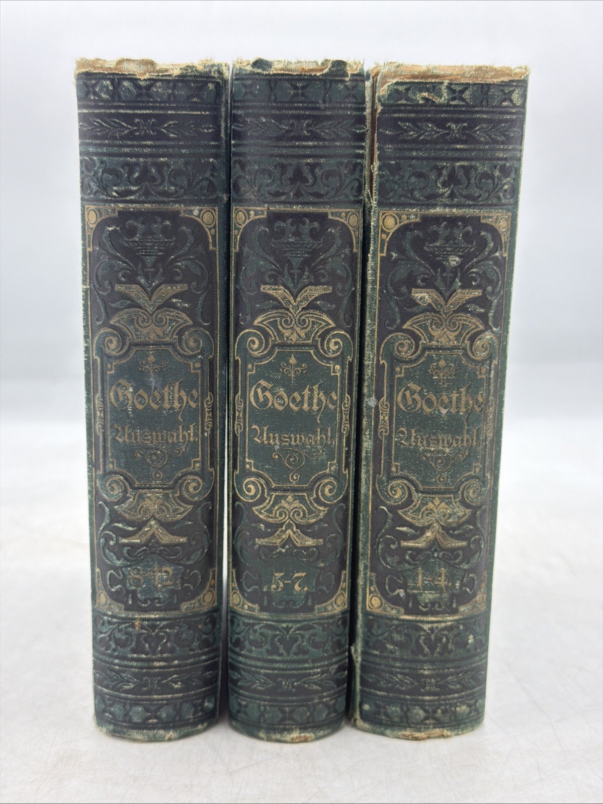 Goethe Werke Auswahl 3 Vols Reclam Leipzig 1-12 German Antique Set