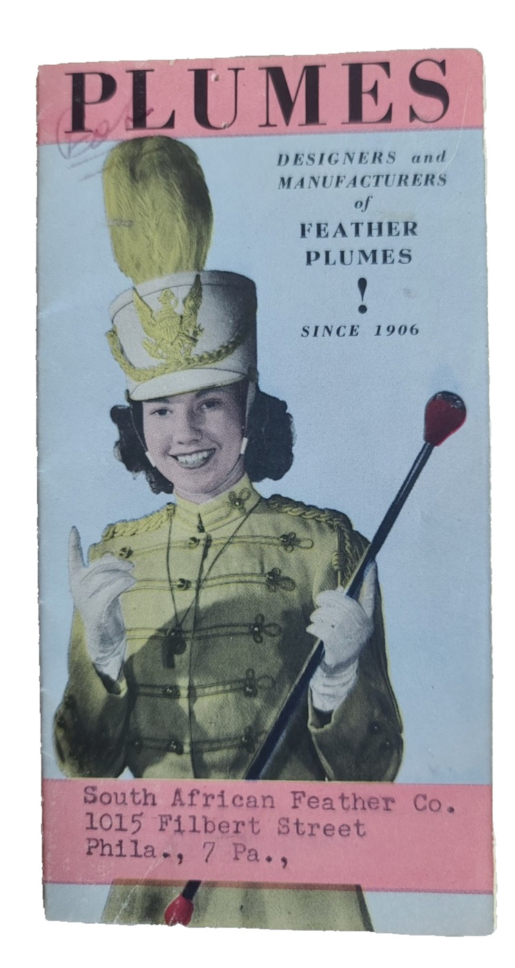 Vintage 1940s Hat Fashion Feather PLUMES Brochure Designers & Manufacturers RARE