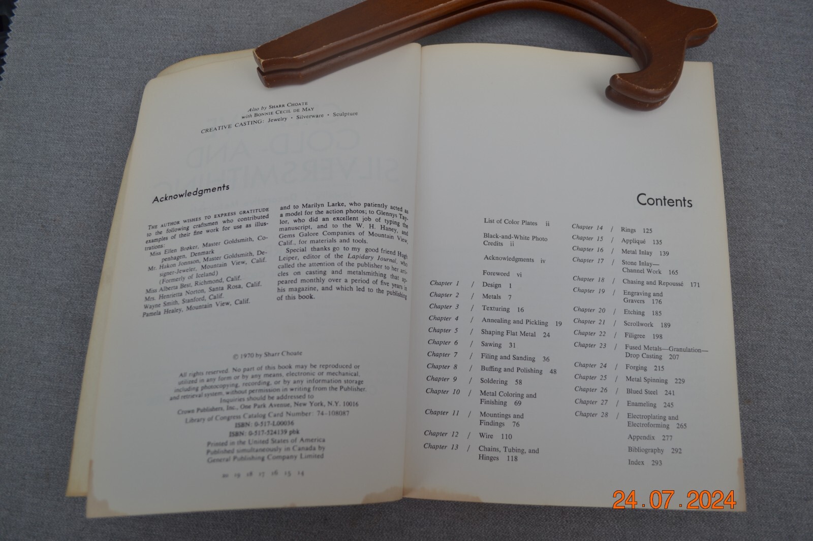 Creative Gold – and Silversmithing by Sharr Choate PB 1970