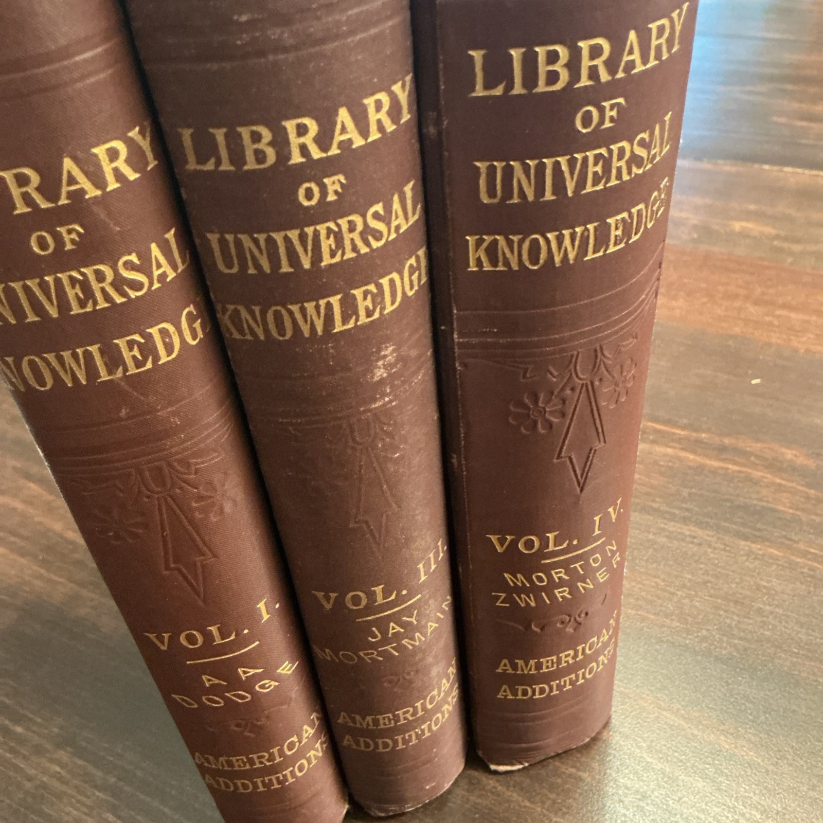 1880/81 Library of Universal Knowledge American Additions, Vol 1,3 and 4