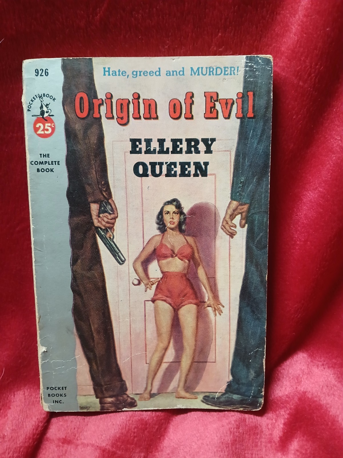 Ellery Queen Origin of Evil 1953 Paperback Vintage Mystery Pocket Book Complete