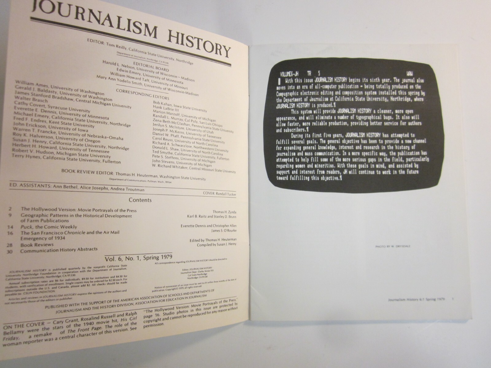 Journalism History Spring 1979 California State University Northridge