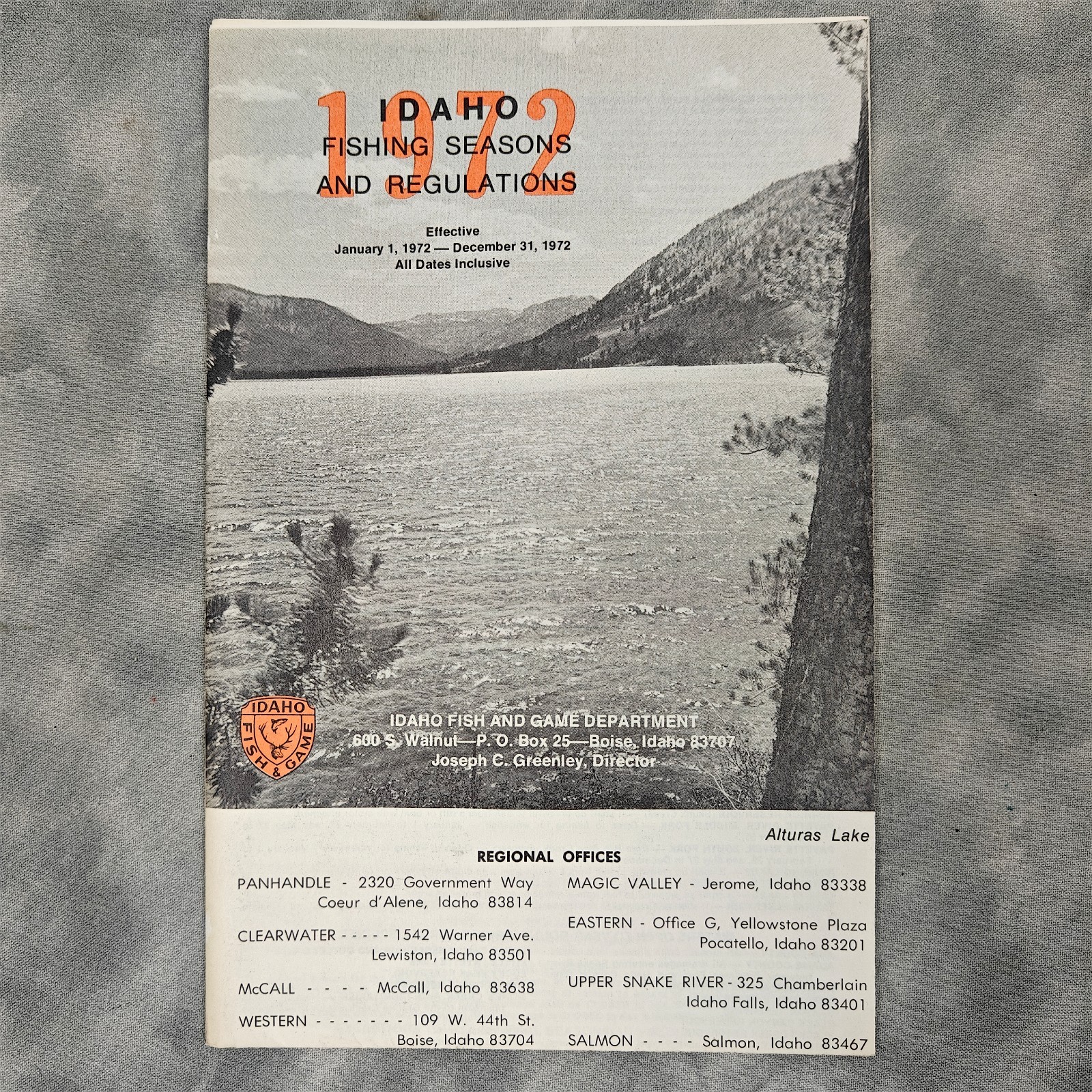 Rare Vintage 1972 Idaho Fishing Seasons & Regulations Fold-Out Map Booklet IDFG