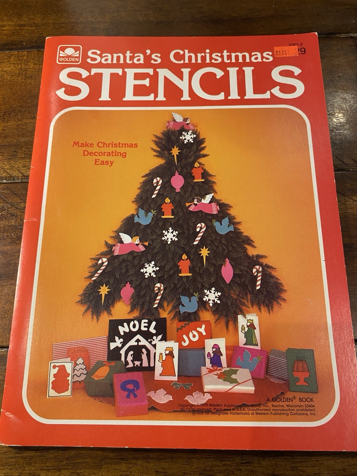 Vintage Golden Book Santa’s Christmas Stencils 1979 Unused 2301-3 Collect Craft