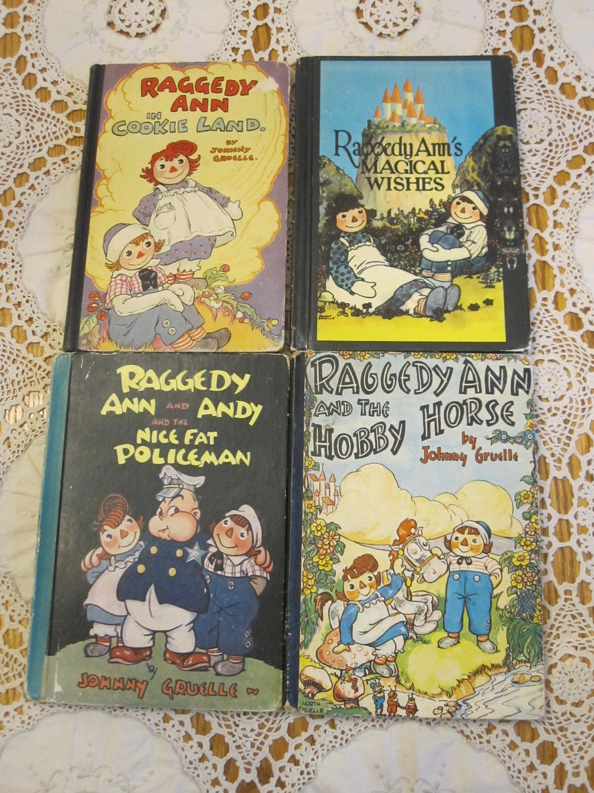Lot of 4 Vintage RAGGEDY ANN and ANDY Johnny Gruelle HC Books 1960’s 1928 1932