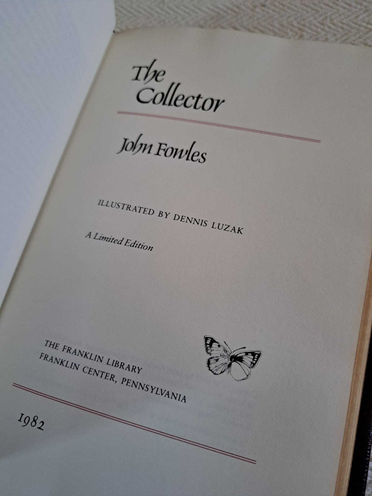 The Collector By John Fowles The Franklin Library SIGNED Limited Luxury Edition