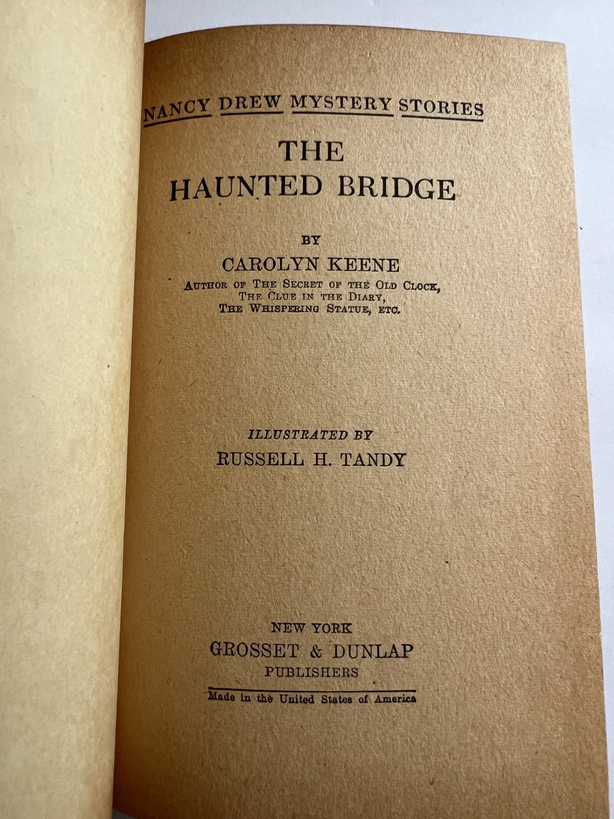 Nancy Drew Mystery Stories The Haunted Bridge By Carolyn Keene Hardcover 1937