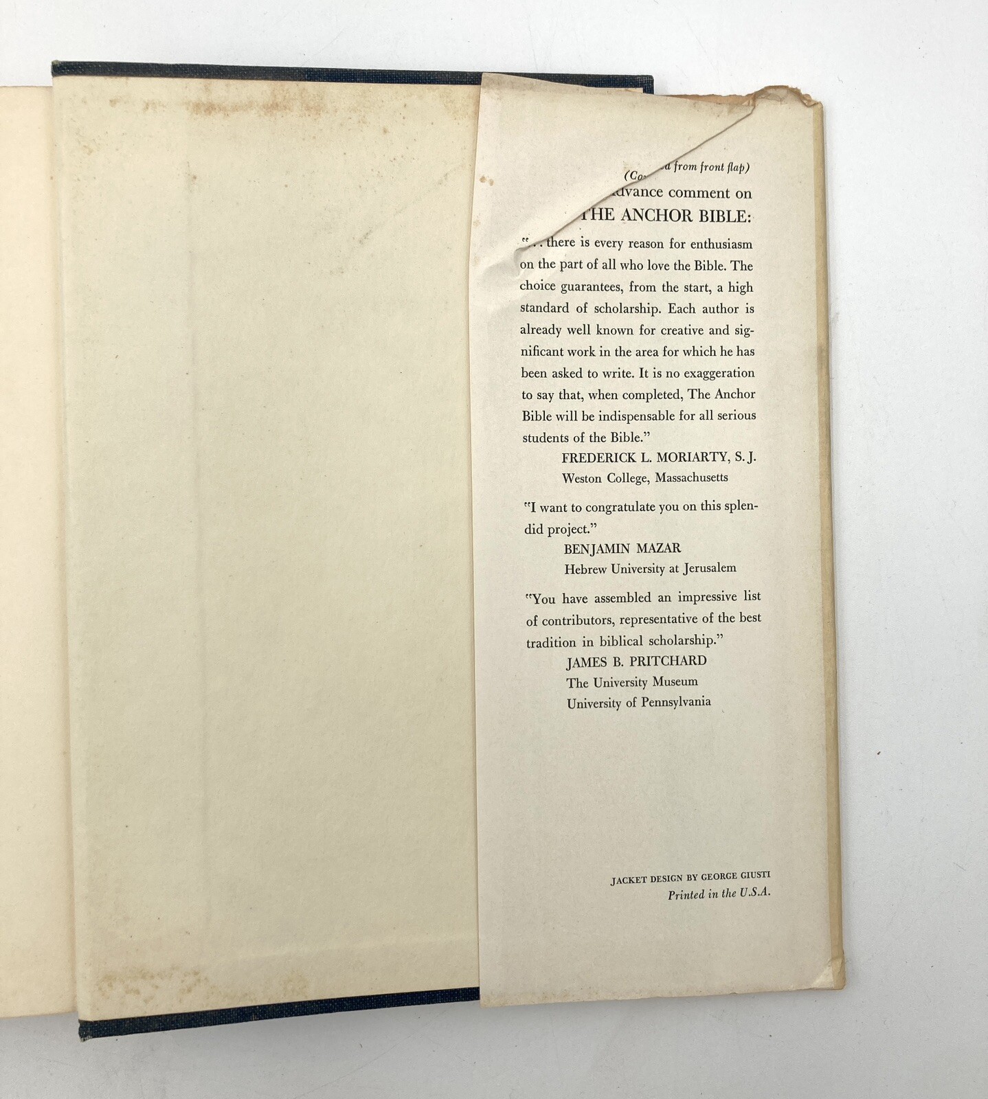 E. A. Speiser THE ANCHOR BIBLE Genesis 1st Edition 1st Printing 1964 Vtg HC DJ