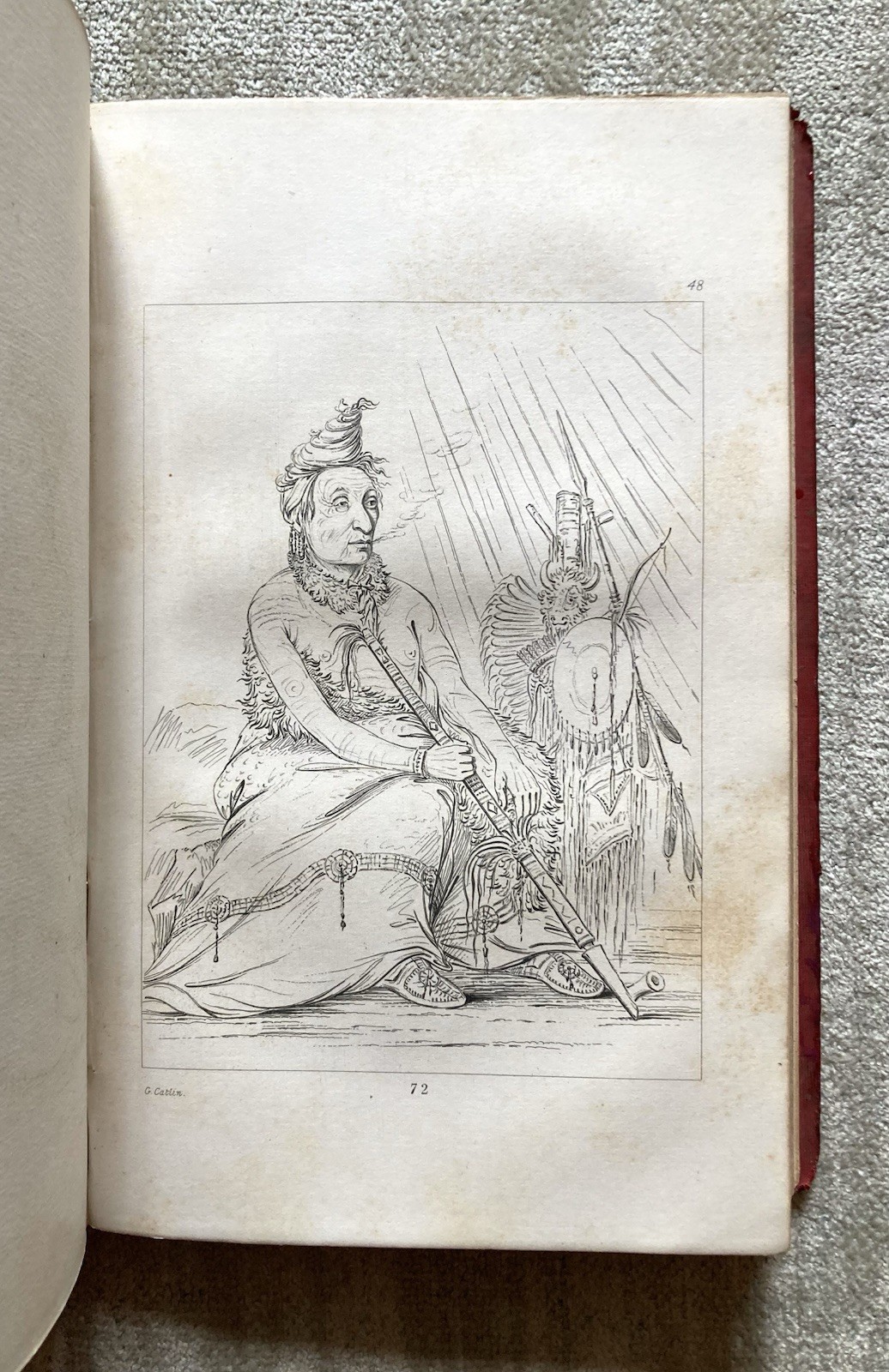 Antique Book, Catlin’s North American Indians, Vol. 1, 1857, Illus., Poor-Fair