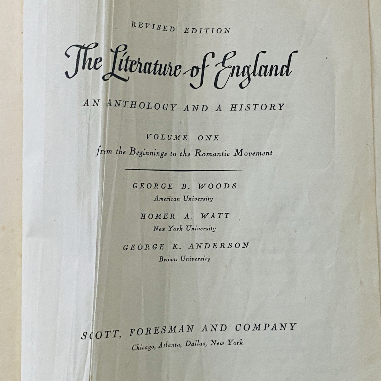 Vintage 1941 The Literature of England Book Set Volume 1 and 2 Hardcover Red