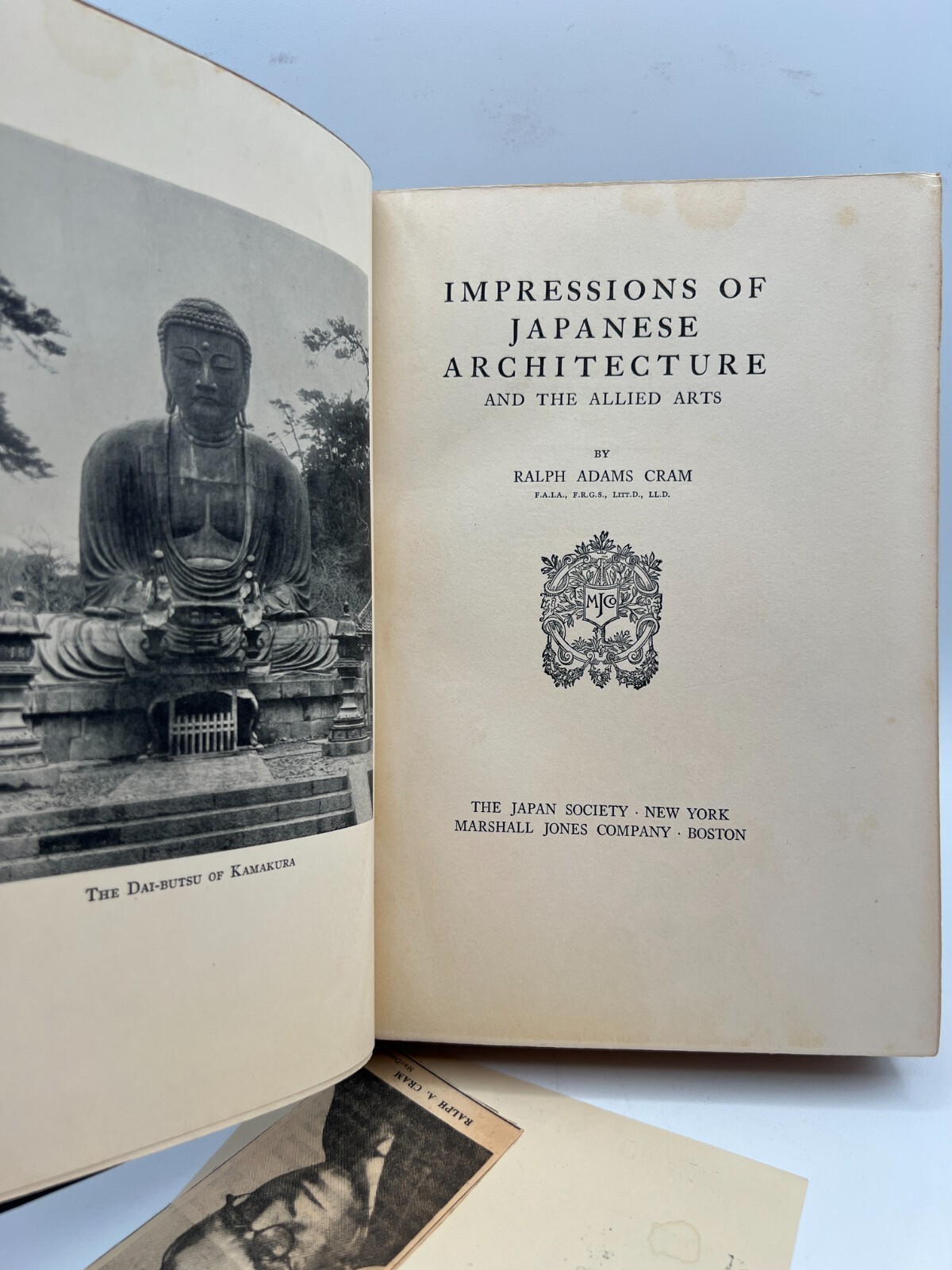 Impressions of Japanese Architecture and Allied Art Ralph Adams Cram 1930 2nd Ed